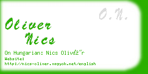 oliver nics business card